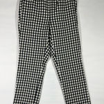 J.JILL COTTON STRETCH ANKLE PANT ZIP POCKETS WOMEN 10 BLACK/WHITE PLAID NEW A67 Black Photo 0