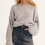 Free People Faded Black Denim Rounded Raw Hem Fringe Mini Skirt Bailey Size 27 Photo 0