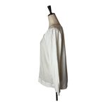 Sundance  Shirt Women Large White Cotton Mixed Print Knit Long Sleeve Tee Boho‎ Photo 3