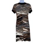 Karen Kane Knee Length Dress Womens Small Camo Short Sleeve V-Neck Photo 1