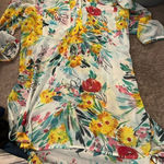 Anthropologie Fig & flower sheer floral tunic top M Photo 0