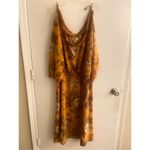 Anthropologie Moulinette Soeus Cara Silk Cold Shoulder Midi Dress Orange 6 Photo 8