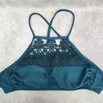 Xhilaration  Green Lace Padded Bikini Top Swimwear Swimsuit String Tie Small Photo 0