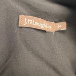 J. McLaughlin Black Ellie Velour A-Line Shift Dress Knot Ruched V-Neck Size M Photo 4