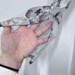 Mac Duggal Floral Embroidered Illusion Long Sleeve Gown Platinum Silver NWT 8 Photo 9