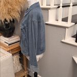 Rebecca Minkoff  Cuffed Bedazzled Button-Down Denim Jacket – Size L Photo 3