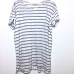 Vince  Linen Striped Crewneck Tee Size Small Photo 0