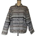 Tantrums Collection Silk Jacquard Womens Jacket 8 Boho Artsy 90s Cottage Retro Tan Photo 0