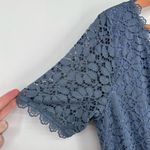 Baltic Born  Venice Lace Maxi Dress size Large Slate Blue Surplice V Neckline Photo 4