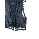Vintage Black Sheer Open Weave Vest Size Medium‎ Photo 1