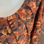 To The Max  brown abstract print belted scoop neck midi dress with pockets. Sz L Photo 4