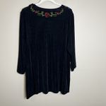 Laura Ashley Women Tunic top 2x Relax Fit Whimsigoth Embroidered Dark Floral Witchy Romantic Photo 8