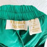 Victoria's Secret Victoria’s Secret Gold Label Satin Lounge Pants Emerald Green Sz Medium Photo 2