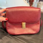 CELINE Vintage Céline Horse Carriage Clasp Burgundy Leather Shoulder Bag Photo 12
