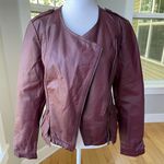 Moda Vintage International Oxblood Burgundy Red Leather Moto Jacket Size XS Photo 0