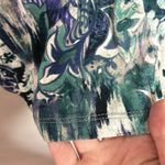 Chico's boho oriental floral ikat print rounded v-neck stretch jersey top US 4 Photo 6