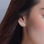 Boutique NEW 925 Sterling Silver Clover Diamond Stud Earrings Photo 8