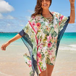 Tommy Bahama NWT  $138  Jacquard Floral Short Beach Tunic Cover-up Size S/M Photo 0