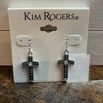 kim rogers Cross Silver Tone Antique Earrings Photo 2