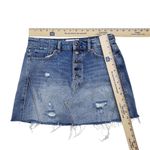 Free People  We The Free Mini Skirt Womens 27 Denim Distressed Frayed Button Fly Photo 4