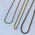 None Bundle Of Silver, Rose Gold, And Gold Tone Chain Necklaces, Stainless Steel, 3 Photo 8