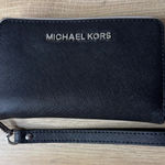 Michael Kors  Wallet Black Saffiano Leather Zip Around Wristlet Card Holder Chic Photo 0