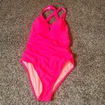 Eomenie One Piece Swimsuit Cut Out Ruched Tummy Control Hot Pink M Size M Photo 4