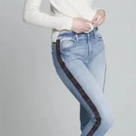 Driftwood Colette Plaid Trim Straight Crop Frayed Hem Jeans Size 24 Photo 2