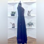 Vintage Abe Schrader 70s Lace Maxi Dress Purple Navy M Size M Photo 7