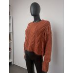 Urban Outfitters Faye Shimmer Fringe Cable Knit Sweater Size M Photo 2