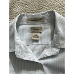 L.L.BEAN Womens Long sleeve Collared Button Up Blouse Shirt White/Blue Plaid XS White Photo 6