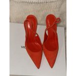 Victoria Beckham V Cut Slingback Pump In Orange Suede Photo 4