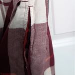SO Plaid Shirt Dress Long Sleeve Roll Tab Sleeves Red Burgundy with Pockets Small Photo 7