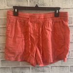 Old Navy Women’s coral colored linen blend pull on shorts size Medium Photo 0