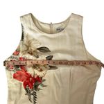 Vintage 90s iolani Made In Hawaii White Floral Sleeveless Hawaiian Dress Small Photo 2