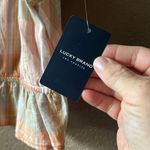 Lucky Brand  Plaid‎ Peplum Cami Top Sleeveless Blouse Ruffle Trim Photo 5