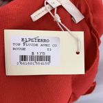 Maje  Top Red Lierro Ruffle Overlay Lightweight Tie Back Silky Chic New 3/Large Photo 5