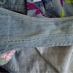 Vintage Natex Folkloric Mexican‎ Embroidered Denim Shirt Eyes Birds Mushrooms S Blue Photo 11