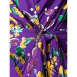 💕SALONI💕 Olivia Floral Printed Silk Midi Dress ~ Violet Sweetpeas US 4 Purple Photo 10