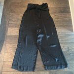 Madewell NWT Petite Black Satin Tie Front Strapless Jumpsuit Sz 8P Photo 5