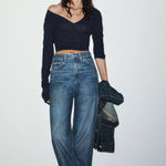 ZARA TRF HIGH WAIST WIDE LEG FULL LENGTH JEAN Photo 0