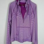 Tangerine Pullover Shirt Women 2XL Purple Stripe Hood Fitted 1/4 Zip Long Sleeve Photo 8