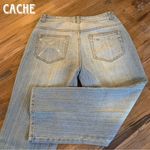 Cache  Rhinestone Stud Jean Pant Size S 2 Denim capris EUC Photo 1