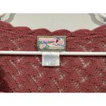 April Cornell Crochet Open Knit Cardigan Top Large L Pink Photo 2