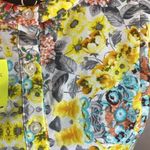Lily White Floral Peplum Top Colorful Print Sleeveless Blouse Shirt Photo 4