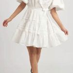 En Saison Loren White Ruffle Wrap Minidress Size L Short Sleeve Summer Sundress Size L Photo 0