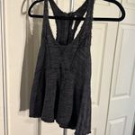 Free People  Raw Edge Hem Grey Exposed Seam Zippered Tank Photo 2