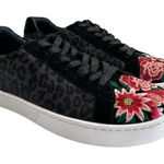 Johnny Was  Black Leopard Floral Sneaker New Size 8 Photo 0