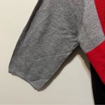 Salon Studio Sweater Color Block Black Red Gray Three Quarter Sleeve Scoop Neck Size L Photo 2