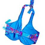 Sunsets California Muse Halter Bikini Top In Caribbean Breeze Blue Size L Photo 3